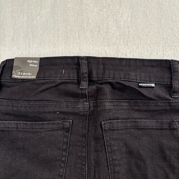 Trash‎ High Rise Skinny Jeans Black Premium Denim Collection Split Hem - Picture 3 of 5